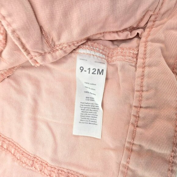 OshKosh BGosh Baby Peach Denim Jacket 9-12 Months With Snap Closures jj3724 - Picture 5 of 5